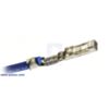 Female crimp pin for 0.1 inch housings crimped onto a wire. (SKU: POLOLU-1857 Image 2)