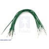 Wires with Pre-crimped Terminals 10-Pack M-F 6" Green