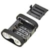 Pololu Zumo chassis kit assembled bottom view with battery holder cover removed. (SKU: POLOLU-1418 Image 7)