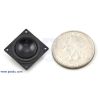 18mm speaker with US quarter for size reference. (SKU: POLOLU-1258 Image 2)