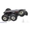 Dagu Wild Thumper 6WD all-terrain chassis black with chrome-colored hubs. (SKU: POLOLU-1561 Image 2)