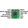 DRV8801 single brushed DC motor driver carrier labeled top view. (SKU: POLOLU-2136 Image 3)