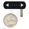 Force-sensing linear potentiometer (1.4 FSLP strip) with a US quarter for size reference. (SKU: POLOLU-2729 Image 2)