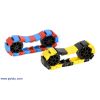 20-link chains of the miniature tank tracks in mixed colors with 8-tooth sprocket pairs. (SKU: POLOLU-2074 Image 3)