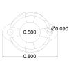 Pololu 1/2 inch plastic ball caster dimensions (unit: inch) (SKU: POLOLU-952 Image 3)