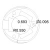 Pololu 1 inch plastic ball caster dimensions (unit: inch) (SKU: POLOLU-956 Image 3)