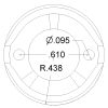 Pololu 3/4 inch metal ball caster dimensions (unit: inch) (SKU: POLOLU-955 Image 3)