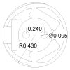 Pololu 3/4 inch plastic ball caster dimensions (unit: inch) (SKU: POLOLU-954 Image 3)