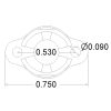 Pololu 3/8 inch metal ball caster dimensions (unit: inch) (SKU: POLOLU-951 Image 3)