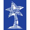 The image on the front of the royal blue Pololu circuit logo T-shirt. (SKU: POLOLU-3013 Image 2)