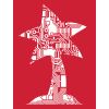 The image on the front of the cardinal red Pololu circuit logo T-shirt. (SKU: POLOLU-3013 Image 3)