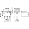 Dimensions (in mm) of rocker switch: 3-pin SPDT 10A. (SKU: POLOLU-1406 Image 2)