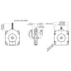 Dimensions (in mm) of the Sanyo 50x11mm pancake stepper motor. (SKU: POLOLU-2297 Image 2)