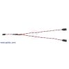 Twisted servo Y splitter cable 12 inch female - 2x male fully extended. (SKU: POLOLU-2182 Image 3)