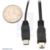USB cable size comparison (product #1129 on left #130 on right). (SKU: POLOLU-130 Image 2)