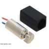 Vibration Motor 11.6x4.6x4.8mm next to the included rubber sleeve. (SKU: POLOLU-2265 Image 2)