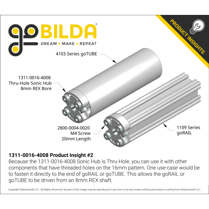 1311 Series Thru-Hole Sonic Hub (8mm REX Bore) | Buy in Australia