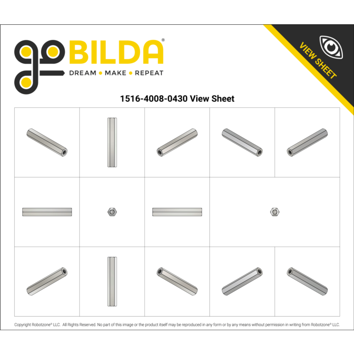 1516 Series 8mm REX Standoff (M4 x 0.7mm Threads, 43mm Length) - 4