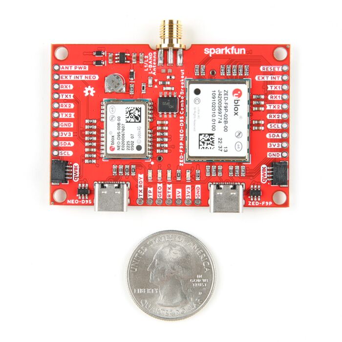SparkFun GNSS Combo Breakout - ZED-F9P, NEO-D9S (Qwiic) | Buy in
