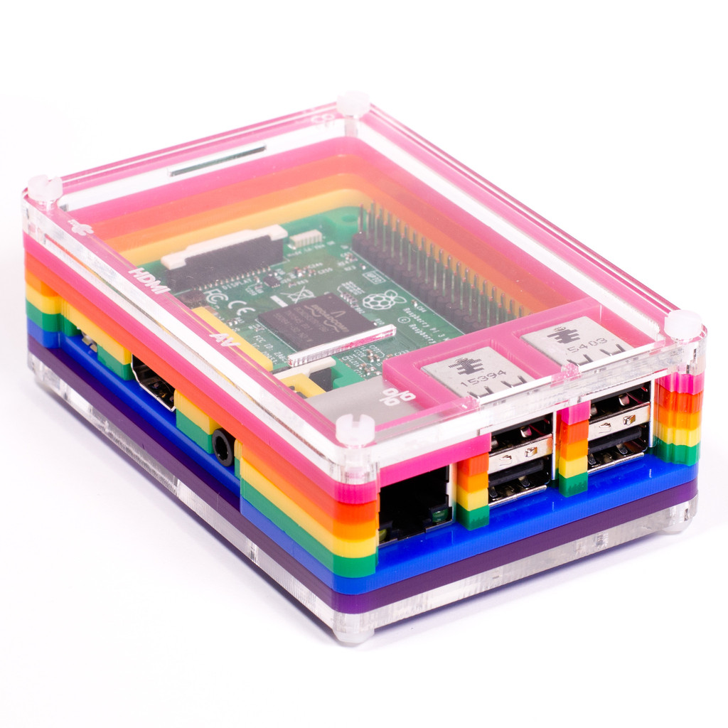 Pimoroni Pibow 3 Rainbow Raspberry Pi 3 2 And B Core Electronics Australia 9589