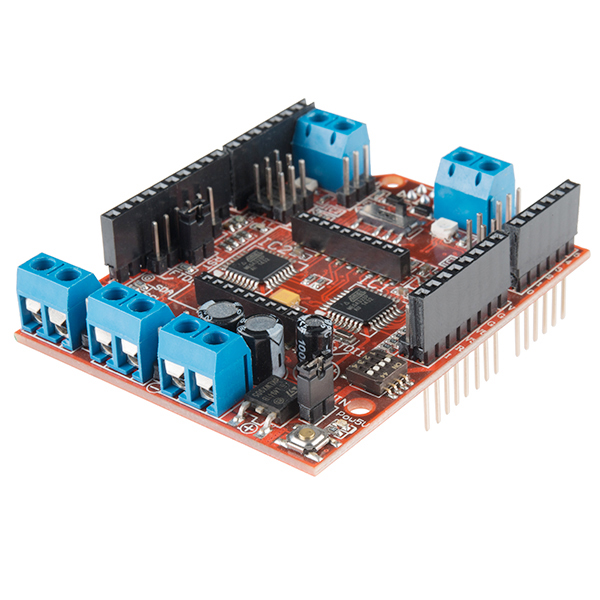 Motor Driver Shield Red Color ComMotion Motor Driver Shield | Buy in Australia | ROB-13257 | Core ...