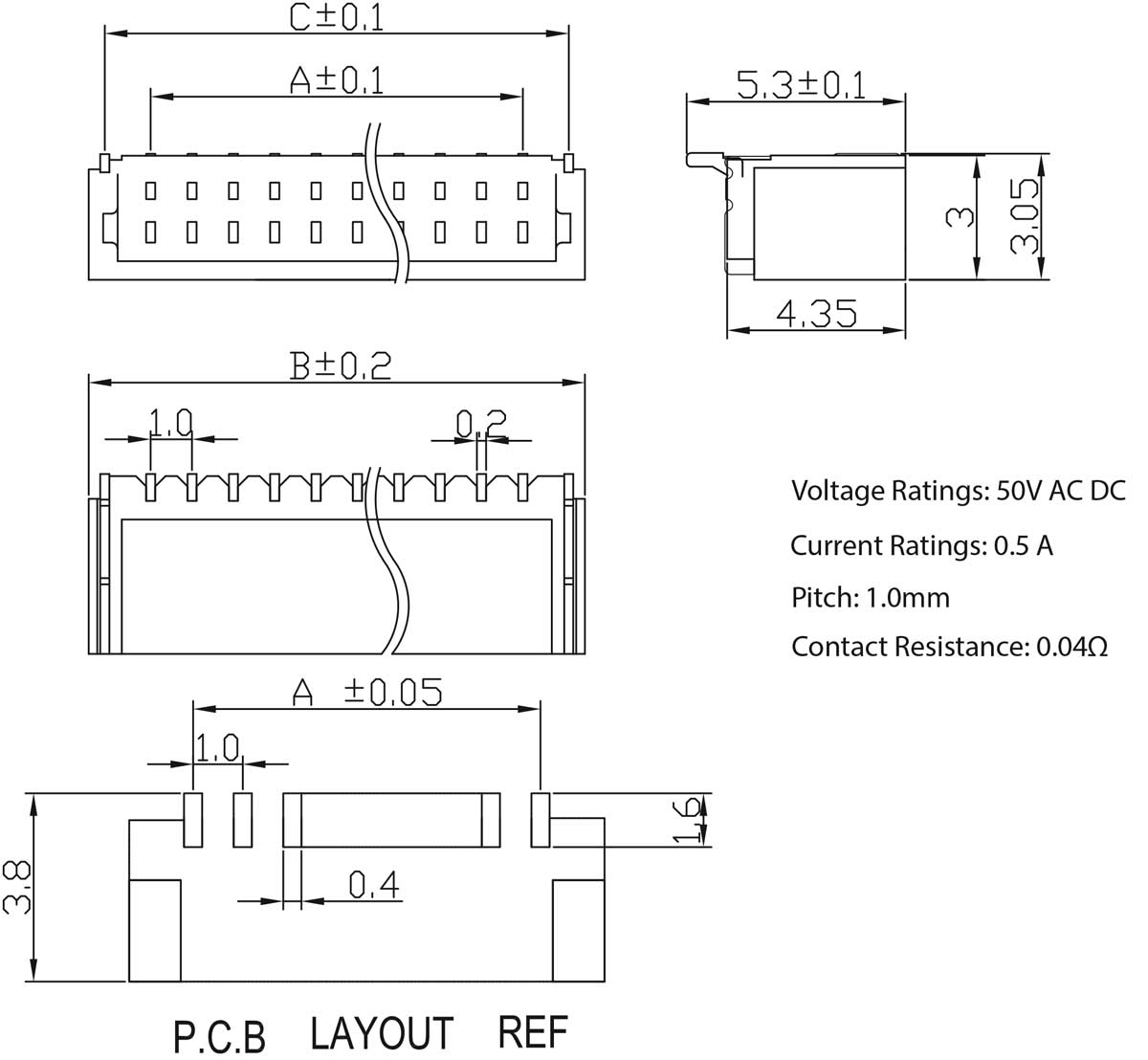 JST-SH 4-Pin SMD Connector (Side Entry) - PiicoDev Compatible Connector ...