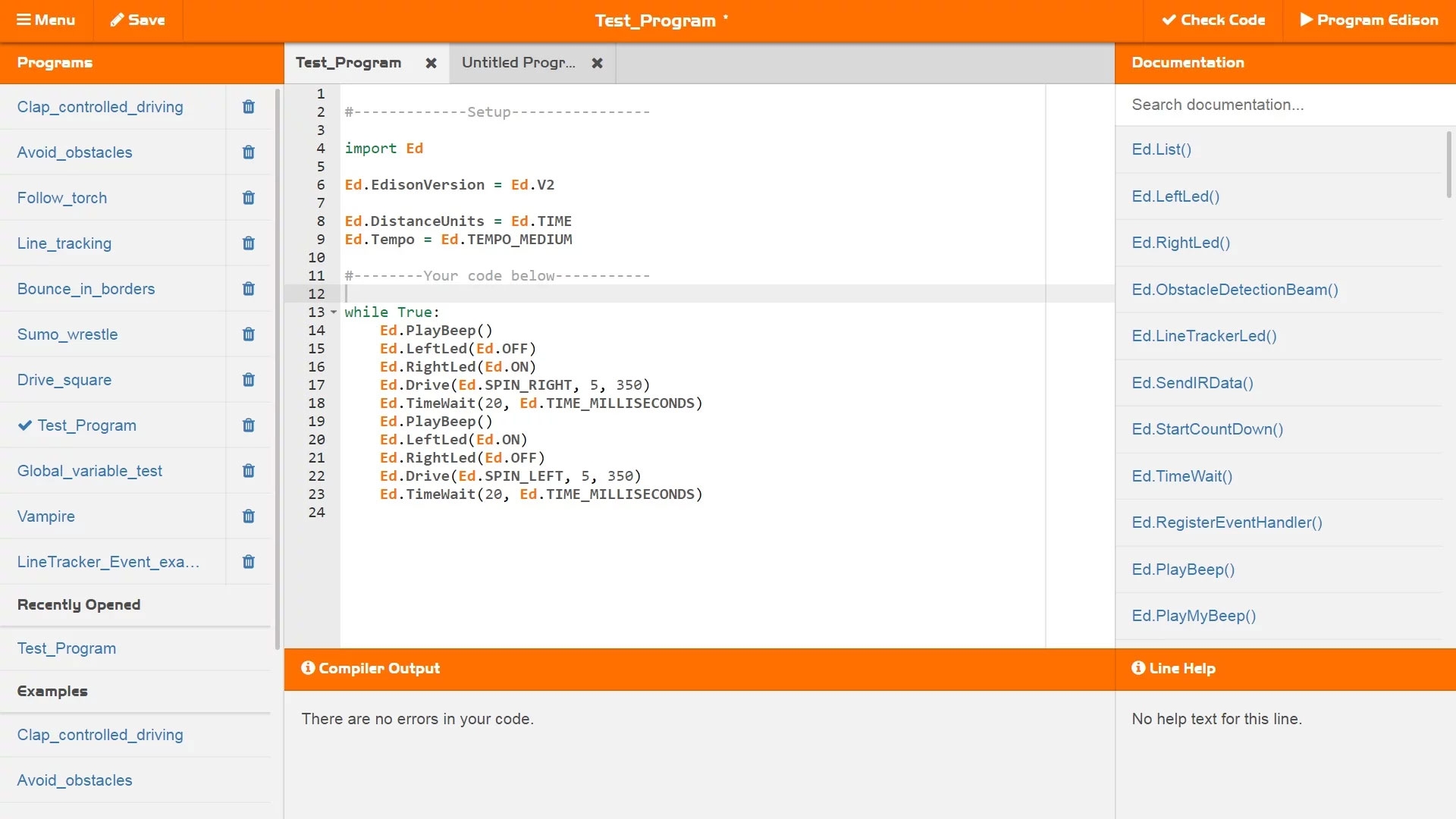 EdScratch – Scratch-based programming language for the Edison robot