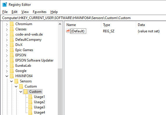 the hardware info registry location
