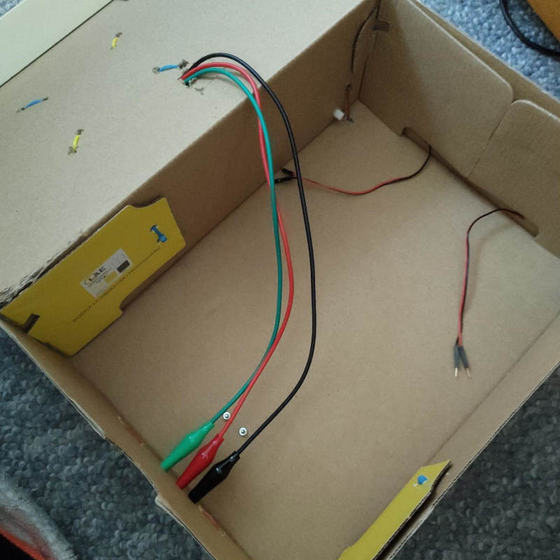 wiring inside box glowbit wires connected and motor wires in the box