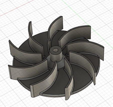 mini desk vacuum first revision first turbine, 9 blades facing straight up