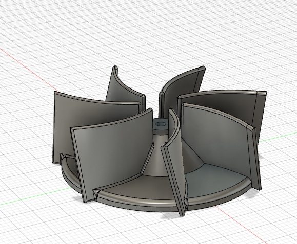 mini desk vacuum third revision third revision two blades removed bringing it to seven, added pitch to the blades