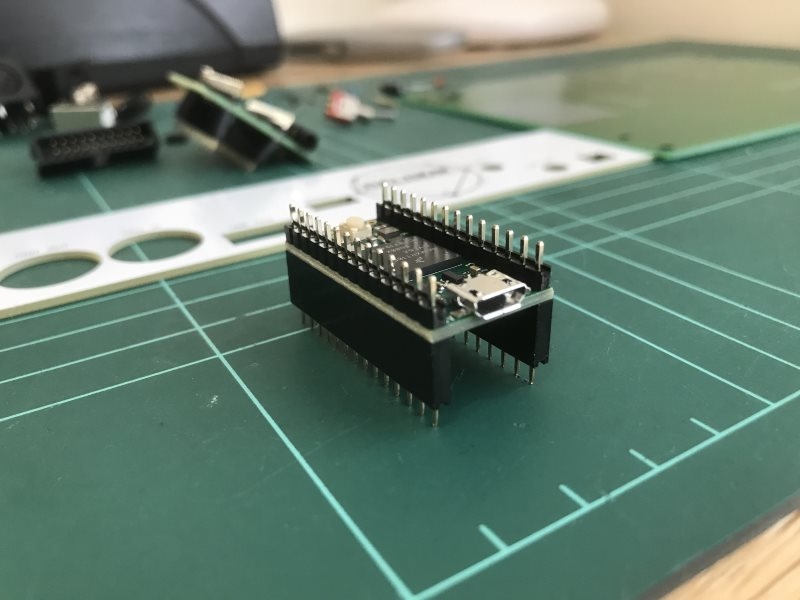 The Teensy with headers soldered on correctly