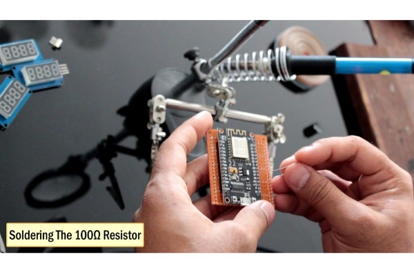 Soldering the 100 ohm resistor