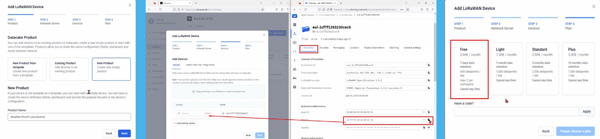 adding a custom device to DataCake