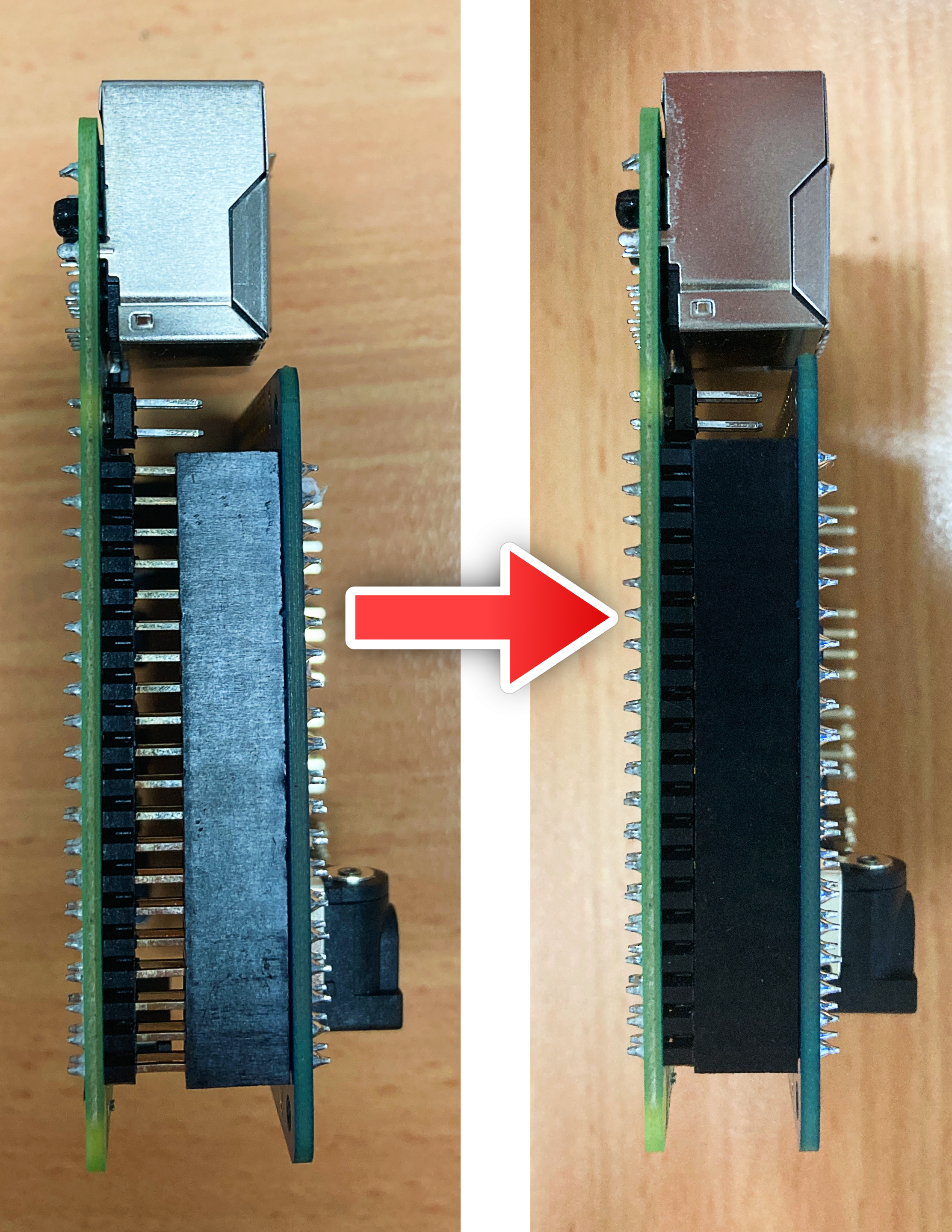 Connecting up the HAT to the Raspberry Pi- Make sure to line up the GPIO Correct Connecting up the HAT to the Raspberry Pi- Make sure to line up the GPIO Correct