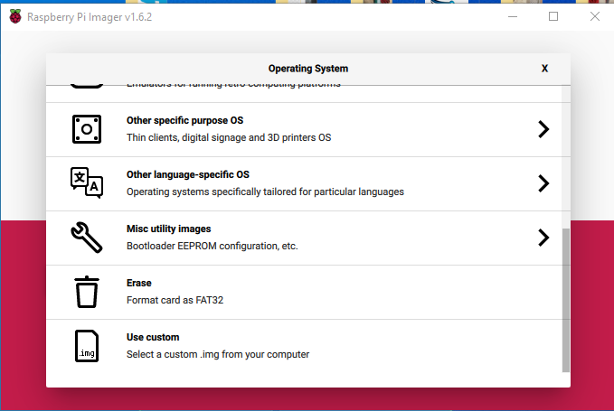 Choose Custom Image Choose Custom Image