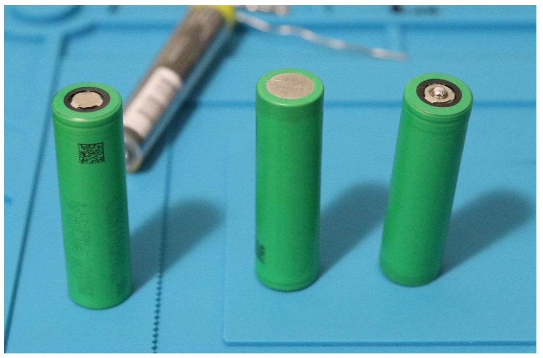 Process of soldering the Batteries Process of soldering the Batteries
