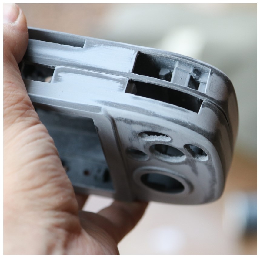 Close up of clamshells put together and sanded 2 Close up of clamshells put together and sanded 2