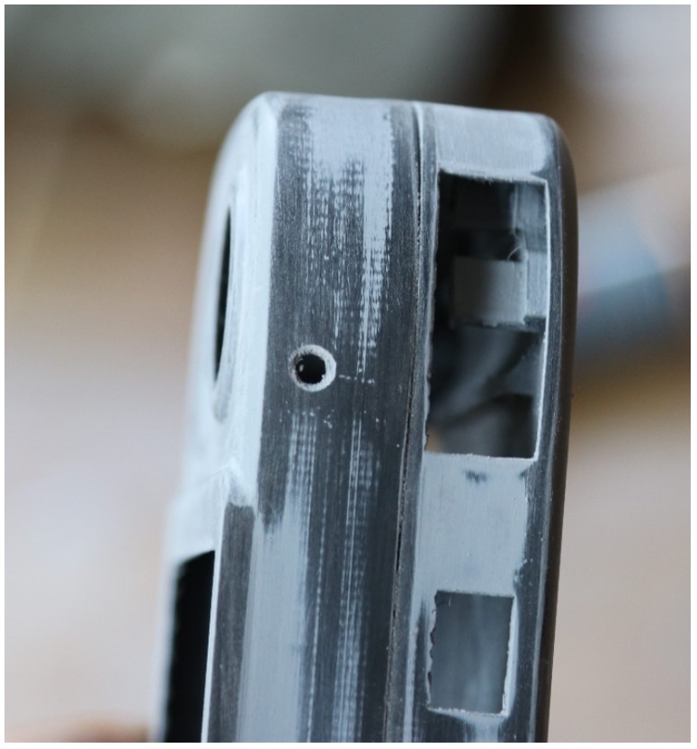 Close up of clamshells put together and sanded 1 Close up of clamshells put together and sanded 1