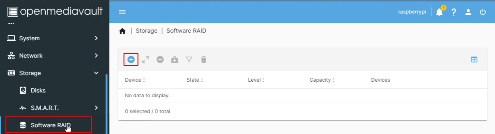 Software RAID settings that are optional
