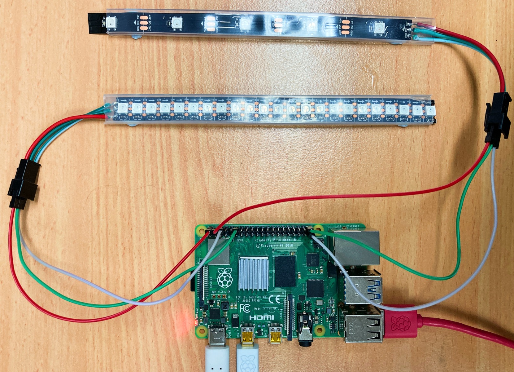 Can WS2812B (neopixel) addressable led strips be run in series to raise the  voltage? : r/arduino