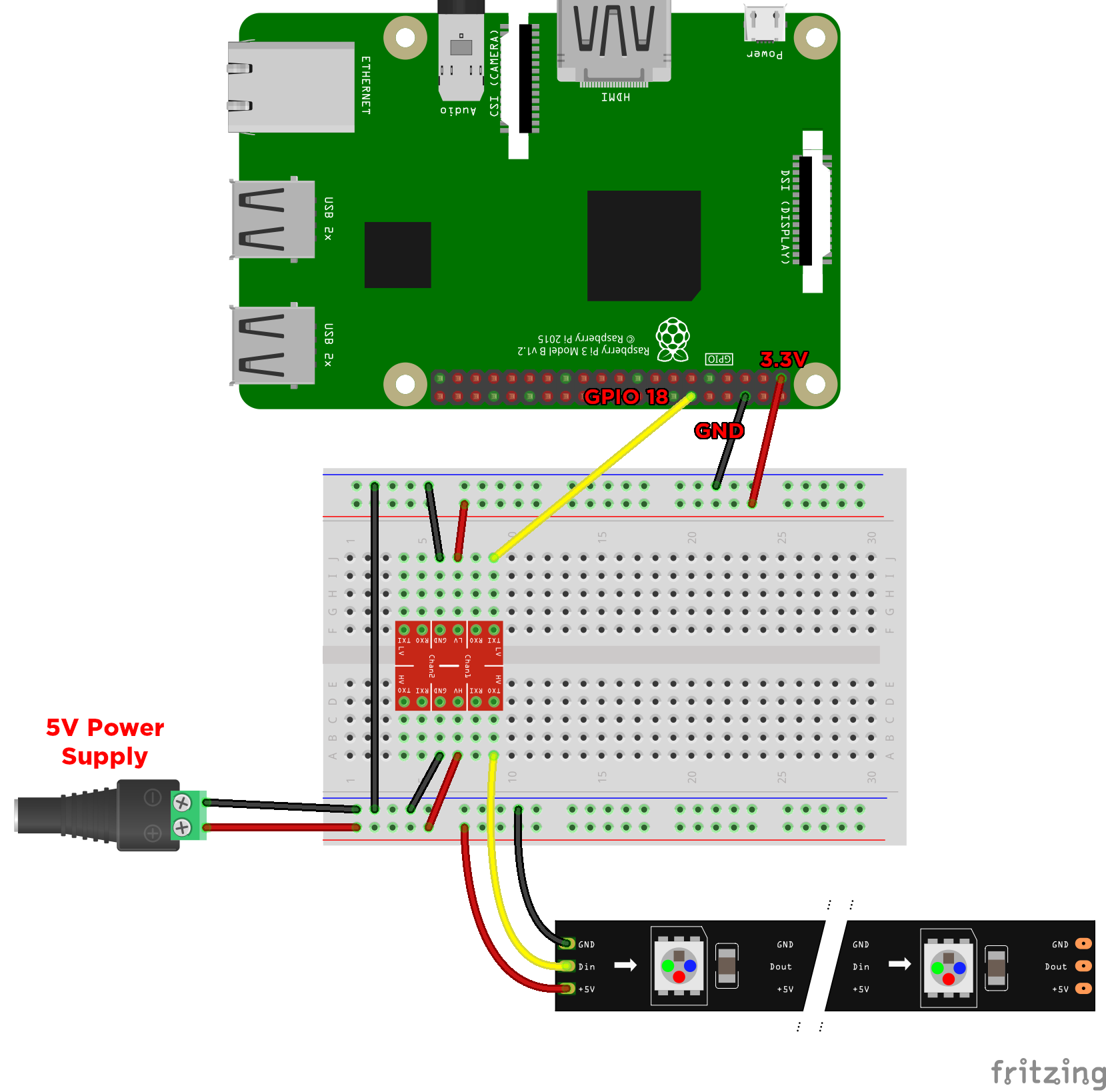 Ws2812 Neopixel Addressable Leds Raspberry Pi Quickstart Guide 3344